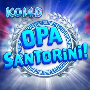 Pemandangan indah slot Opa Santorini dengan latar belakang bangunan putih khas Yunani.